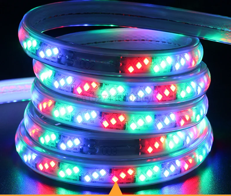 200 м/лот RGB Светодиодная лента 2835 SMD 220 LED/M 25 Вт/м V Водонепроницаемая гибкая