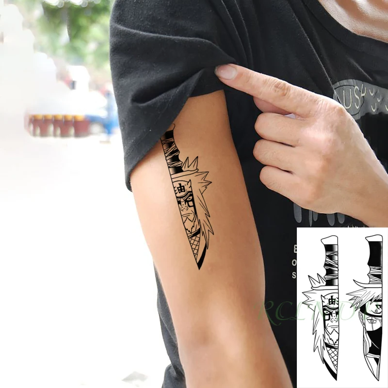 Waterproof Temporary Tattoo Sticker Knives anime Cartoon Boy Tatto Flash for Men Women