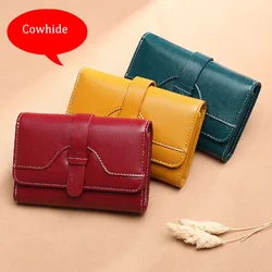 2022 Genuine Leather Purse for Women Luxury Wallet Cash Folding Bag Lock Zipper Coin Card Holder Money Wallet Lady Pocket Clutch