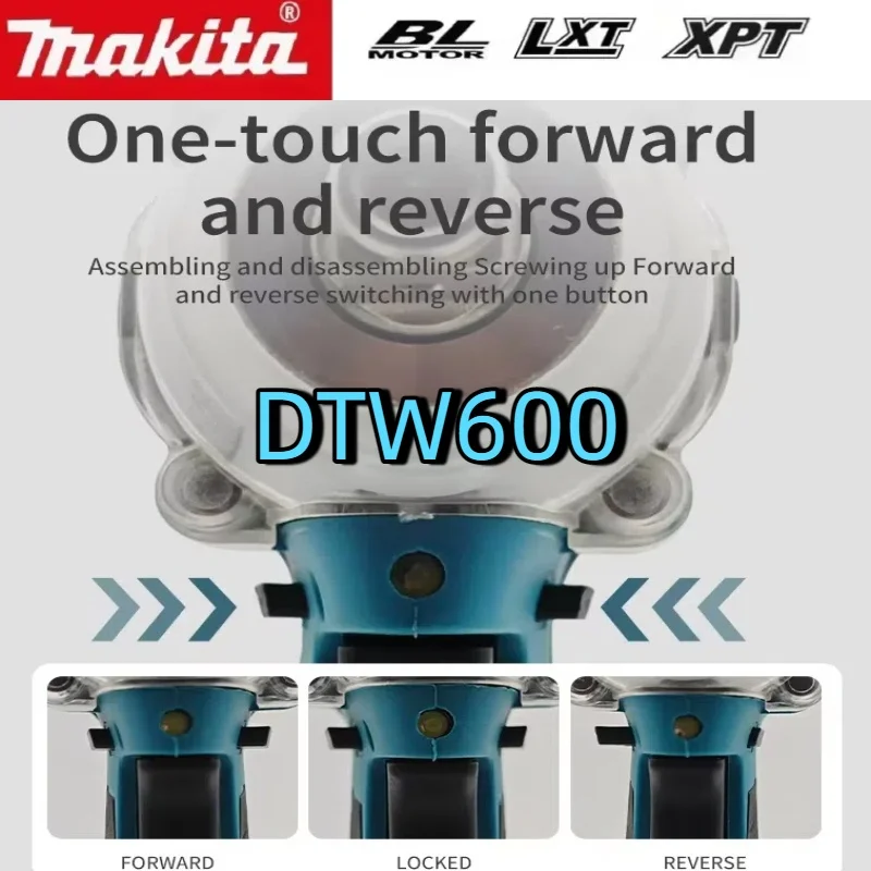 Makita DTW600 18V /20V 무선 임팩트 렌치 고 토크 브러시리스 전기 렌치 충전식 자동 수리 전동 공구