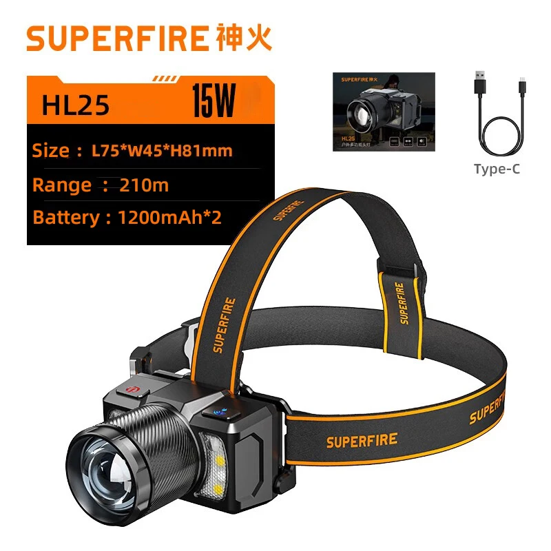 SuperFire HL25 كشافات قوية الاستشعار العلوي مع الم...