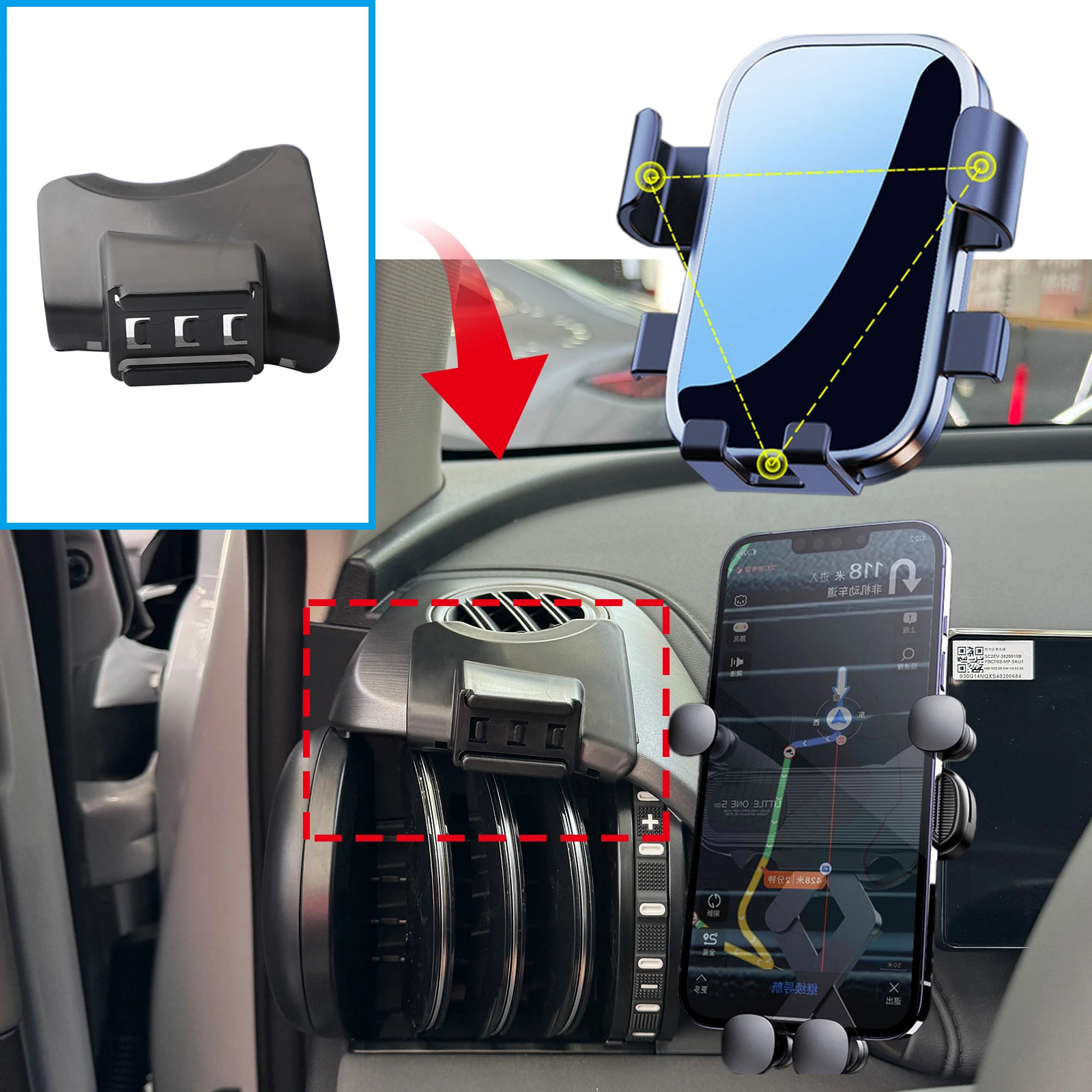 GPS 브래킷 자동차 휴대 전화 홀더 네비게이션 스탠드 BYD ATTO 3 YUAN PLUS EV 2022 2023 2024 용 자동차 액세서리