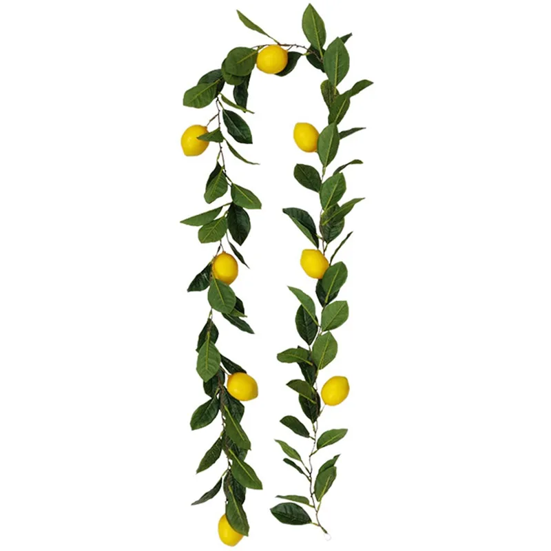 Mr.Bom Ghirlanda Di Limoni Artificiali Per Porta, Decorazione Primaverile/Estate Per Interni Ed Esterni, Resistente Ai Raggi UV