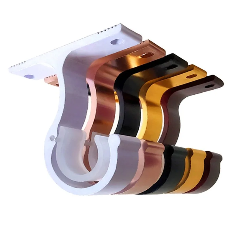 Description Picture 5 of itemCurtain Rods Bracket Hanger Hook Rod Support Clamp Crossbar Fixing Clip Wall Hooks Organizer Rails Rack Home Storage