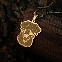 Gold Plated Rottweiler Pet Dog Design Tarnishproof Stainless Steel Pendant Charms Necklace for Women Men Jewelry Kids Gifts 1