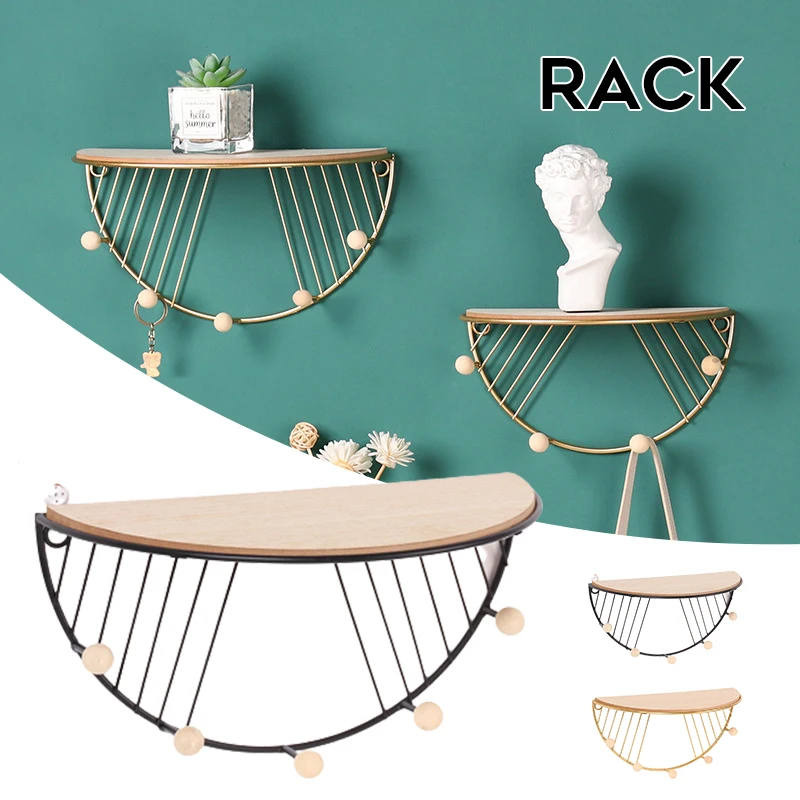 Scaffali Galleggianti Semicircolari Di Recente Scaffali Da Parete In Ferro Rustico Montati A Parete Organizer Decor Per Camera Da Letto Etagere Murale