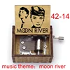 Audrey Hepburn Song Moon River music theme Wooden Music Box Hand Movie Fans Christmas Birthday Gift Craft 2
