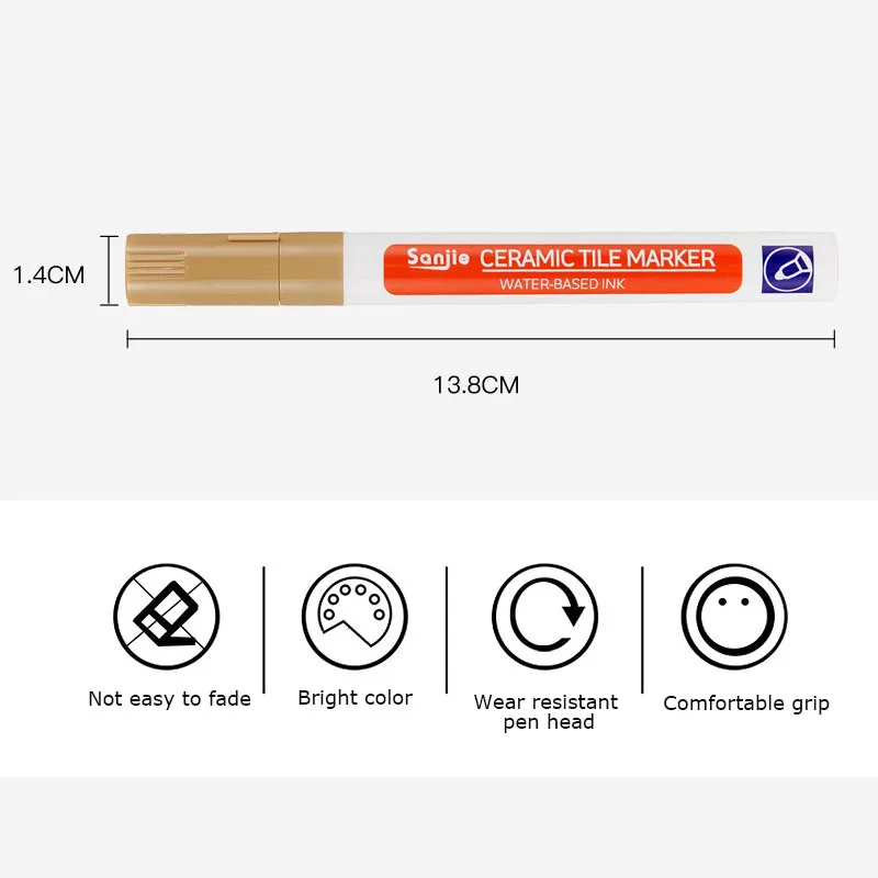 White Waterproof Tile Marker Grout Pen Wall Seam Pen for Tiles Floor Bathroom 12 Color