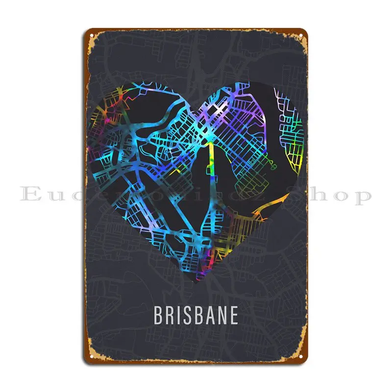 

Brisbane Australia City Metal Plaque Poster Pub Wall Decor Wall Plaque Create Tin Sign Poster