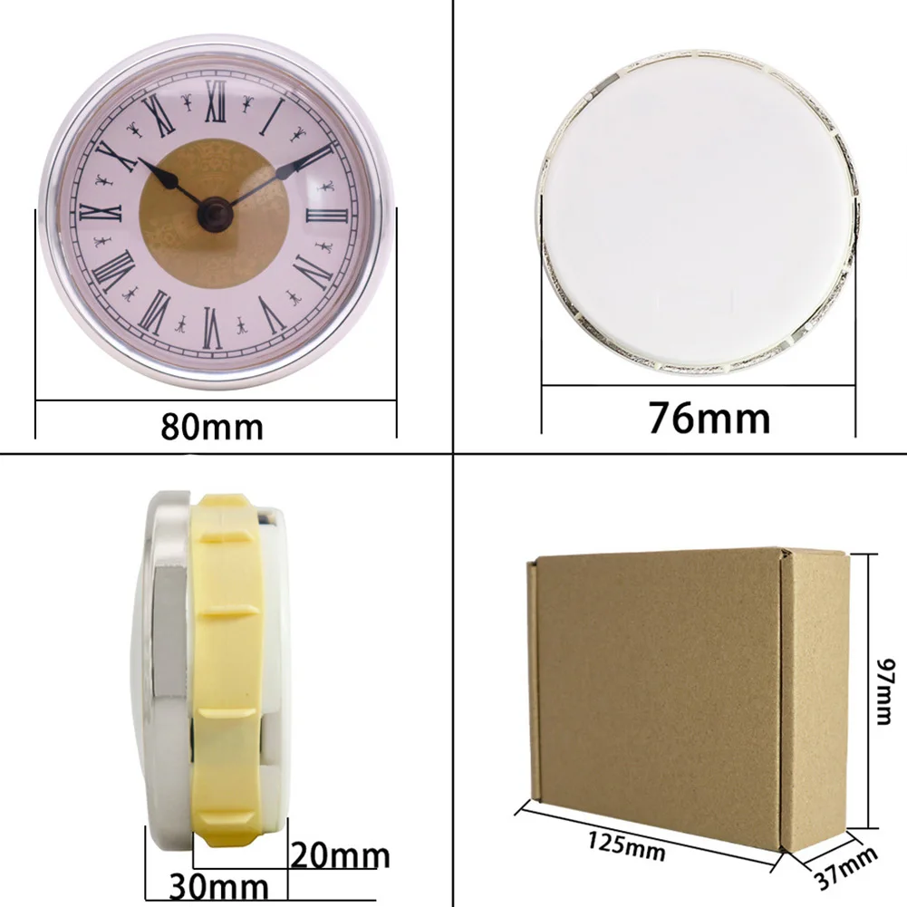 Clock Movement Mechanism 80MM Quartz Clock Movement Mechanism Replacement Inserts Roman Arabic Numerals DIY Parts Classic Clock Crafts Home Decor