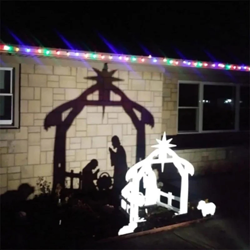 Christmas Jesus Inserting Card Plastic Board Holy Family Nativity Scene Yard Ornaments Outdoor Grass Garden Decor Supplies