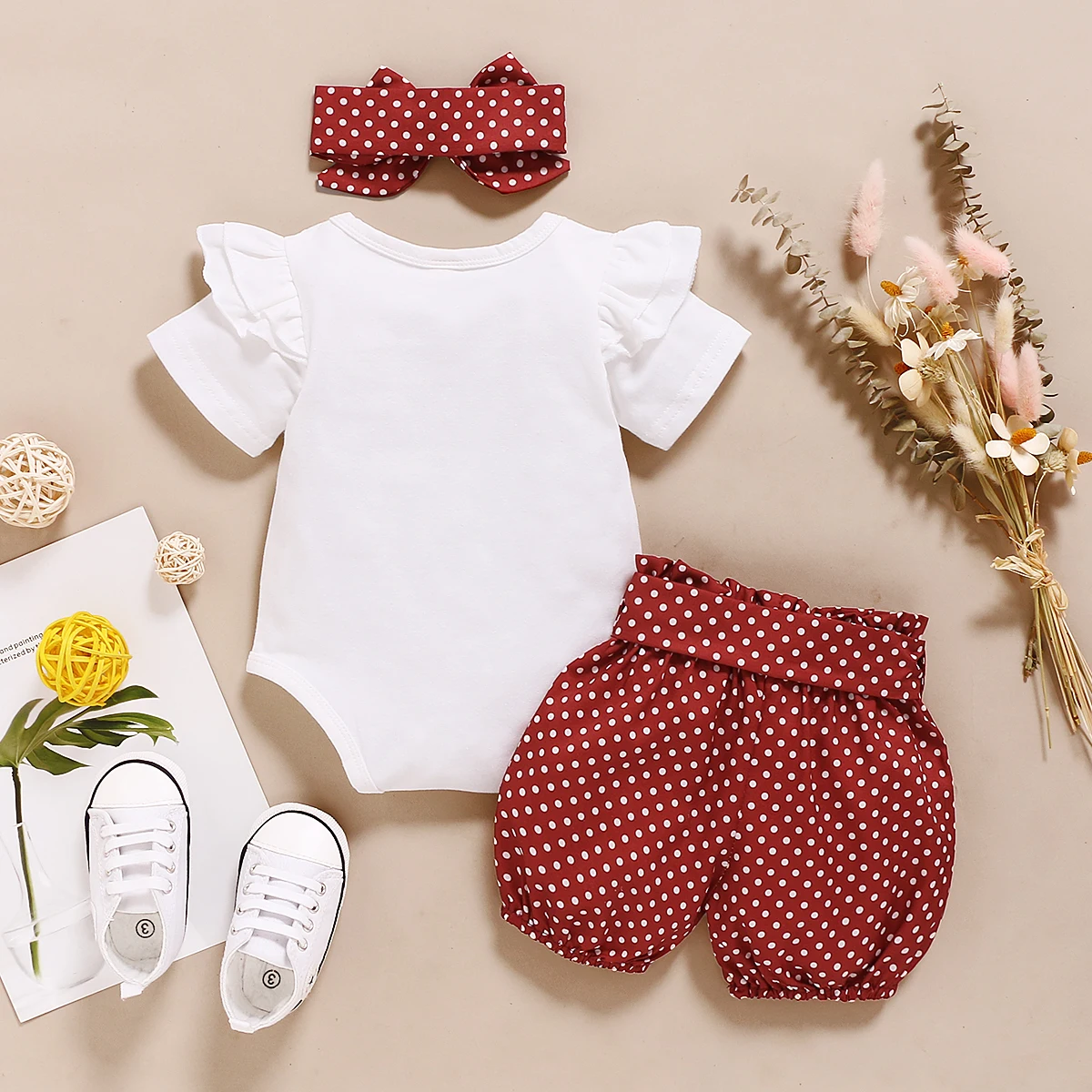 Infant Girl's Polka Dot 3pc Set Isn't She Lovely 2