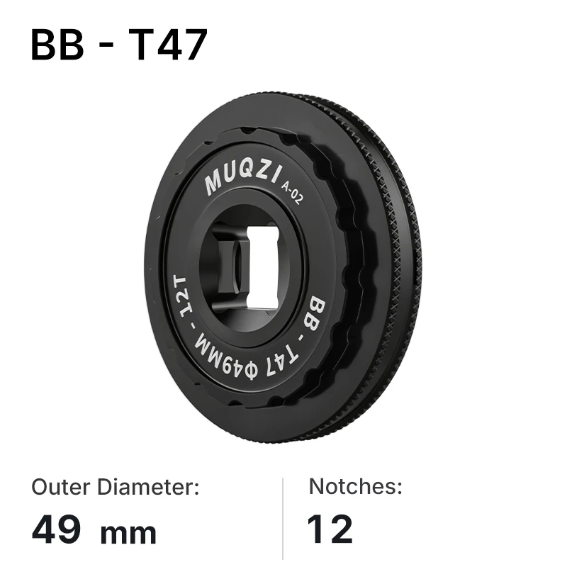 Advanced Bicycle Bottom Bracket Installation & Removal Tool - 12/16-Notch, 49-53mm Adjustable Range