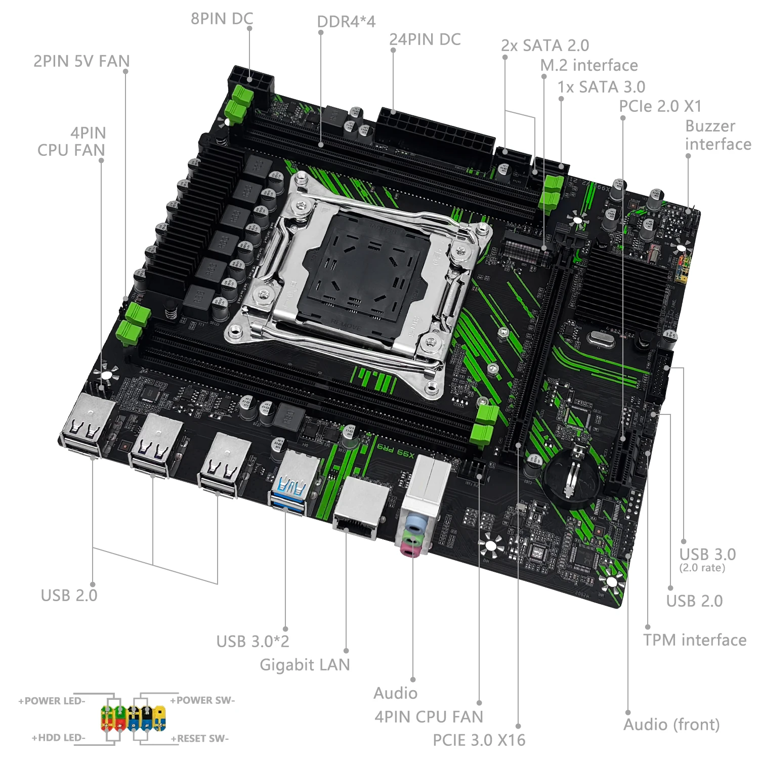 MACHINIST X99 PR9 マザーボードキットセット TPM2.0ポート LGA 2011-3