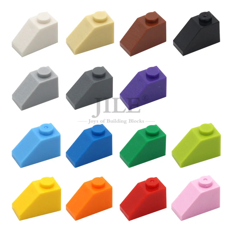 100pcs MOC DIY 빌딩 블록 벽돌 슬로프 1x2 교육 크리 에이 티브 크기 대량 3040 어린이 장난감과 호환 가능