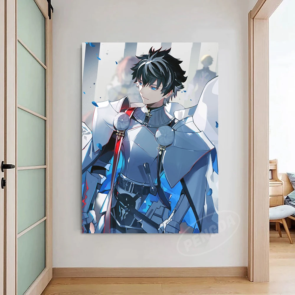 Personagens de jogo de anime masculino, Cavas, pintura, arte de parede,  desenhos animados, coleção moderna de decoração de casa, quadrinhos, pintura  de arte de parede para decoração, presente com moldura interna de