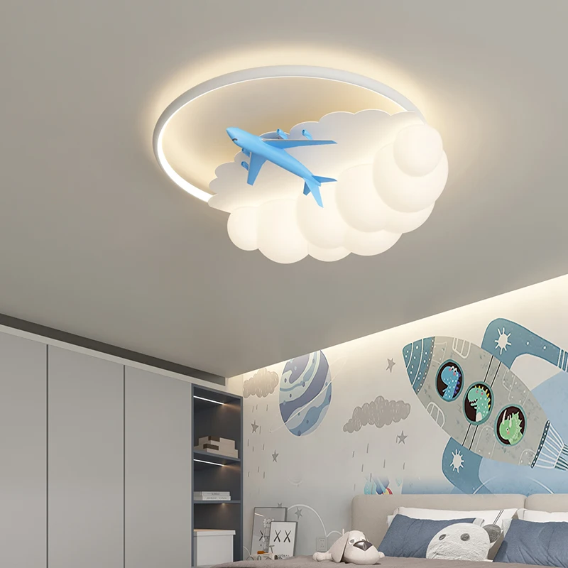 Cartoon LED Chandelier for boys children kids room lamparas de teco