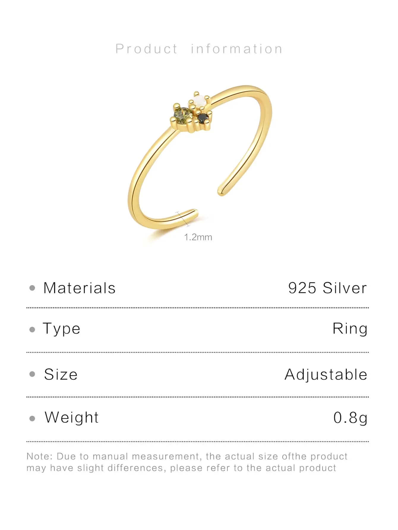 925 Sterling Silver Gold Coated Silver You And Me Tourmaline Ring Gold Coated Sapphire Rainbow CZ Zircon Crystal