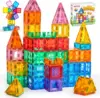 JOYFY 66PCS Magnetic Building Tiles Toys Durable and Creative STEM Building for Kids Aged 3-8 Educational Montessori Toys Gift