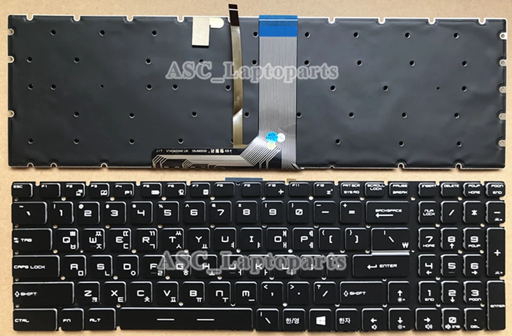 Teclado Retroiluminado Colorido Novo Árabe Canadense Tcheco Hebraico Italiano Coreano Português Msi Gs60 Gs70 Gt72 Ws60 Cristal Preto - Imagem 4