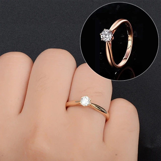 Classic Wedding Rings For Women Forever Simple Six Claws Zirconia Fashion Solitaire Engagement Marriage Gift Ring Jewelry 1
