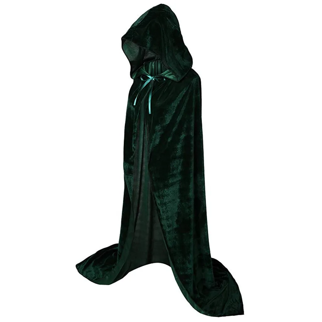 Halloween Cloaks Gothic Hooded Cloak Adult Elf Witch Long Purim Carnival Capes Robe Larp Women Men Vampires Grim Reaper Party — detail image 6