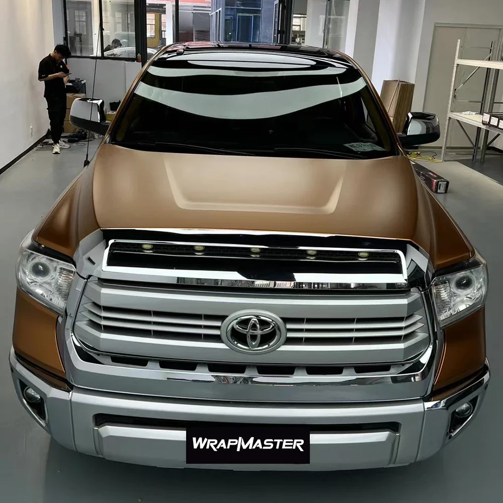 

WRAPMASTER 1.52*18m Low Tack Glue Matte Heavy Metal Liquid Copper Vinyl Wrap Exterior Accessories Dropshipping