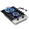 Tieasy 12 inch 2 Burner Propane Built-in with Thermocouple Protection Stainless Steel Gas Cooktop GH001-122G 2