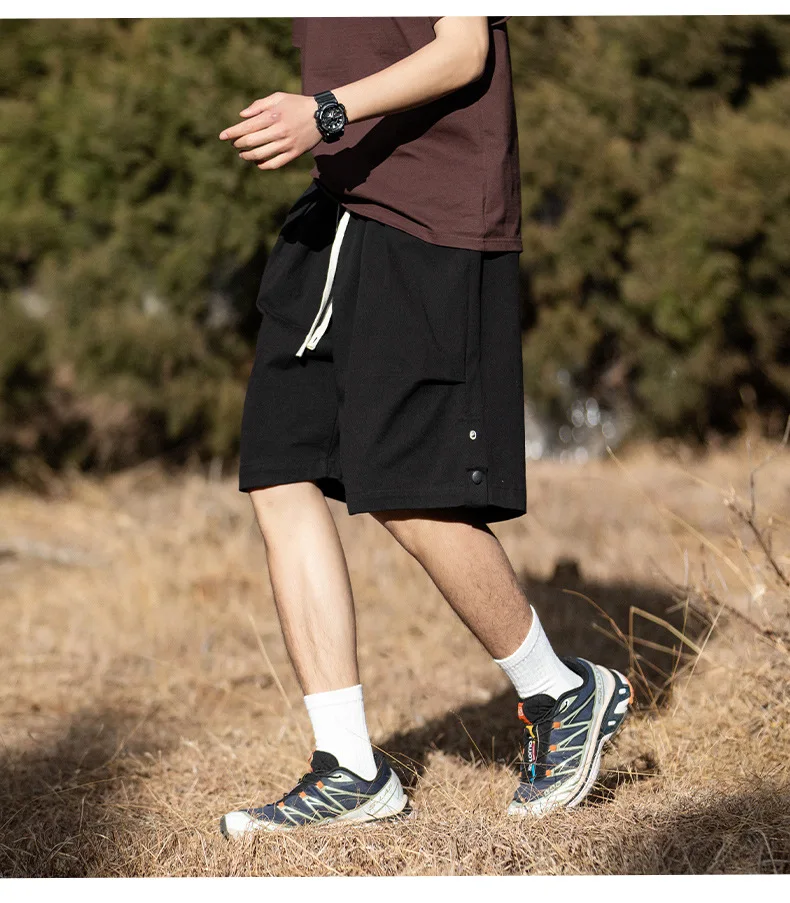 3D pleated design for workwear shorts loose casual capris gym shorts men clothing