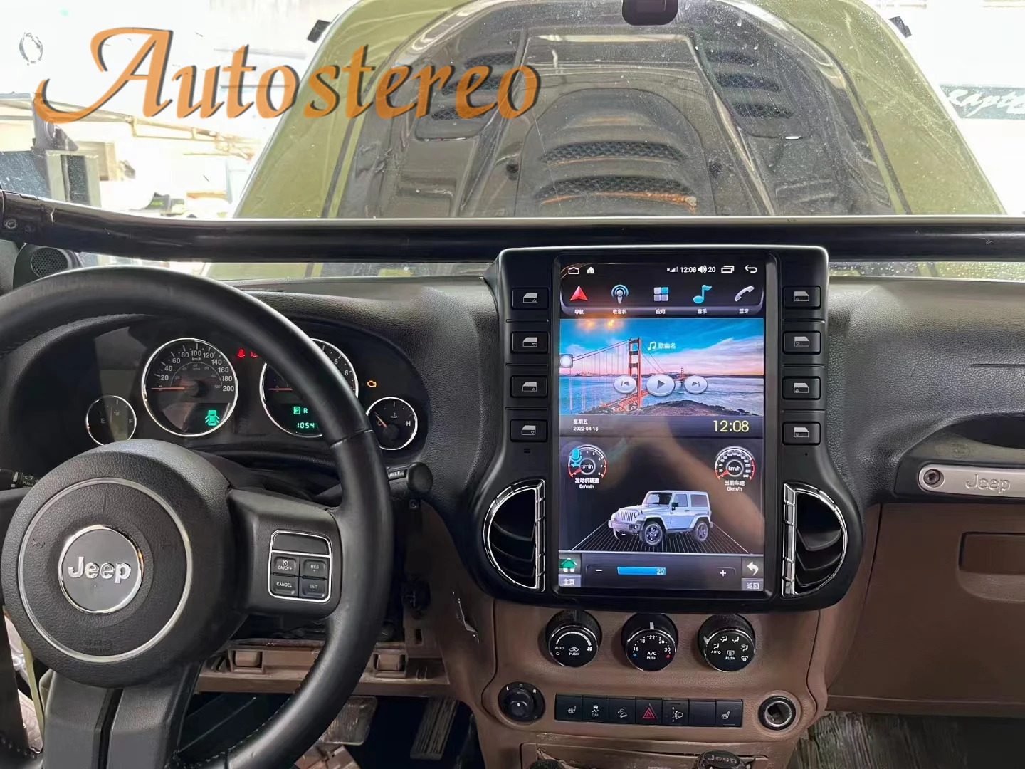 Carplay Android For Jeep Wrangler JK 2010-2017 Tesla Screen Car Multimedia Playe