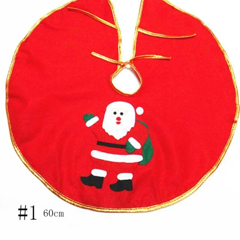 100/90cm Red Christmas Tree Skirts Non-woven Fabric Christmas Carpet Tree Skirt Decoration Christmas New Year Home Decoration