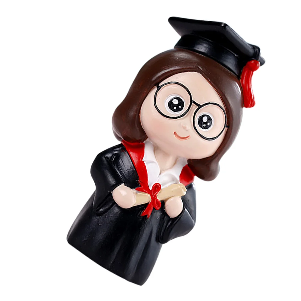 

Mini Figurine Baking Cake Decoration Graduation Ornament Girl Cartoon Topper Student Graduation Party Decorations for Boy/Girls