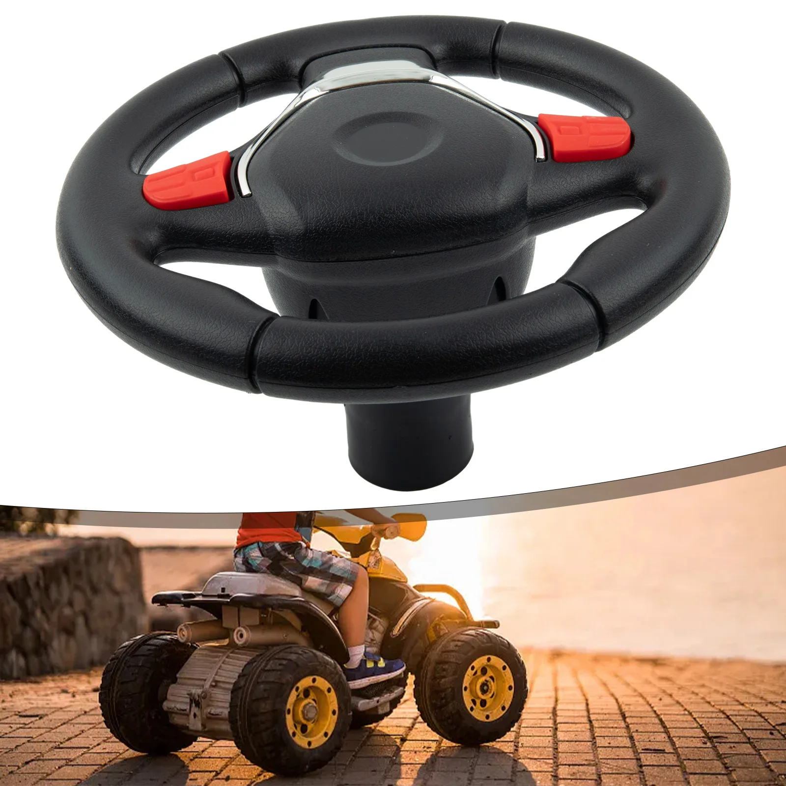Electric Car Steering Wheel Accessory for Children's Use - Durable and Practical