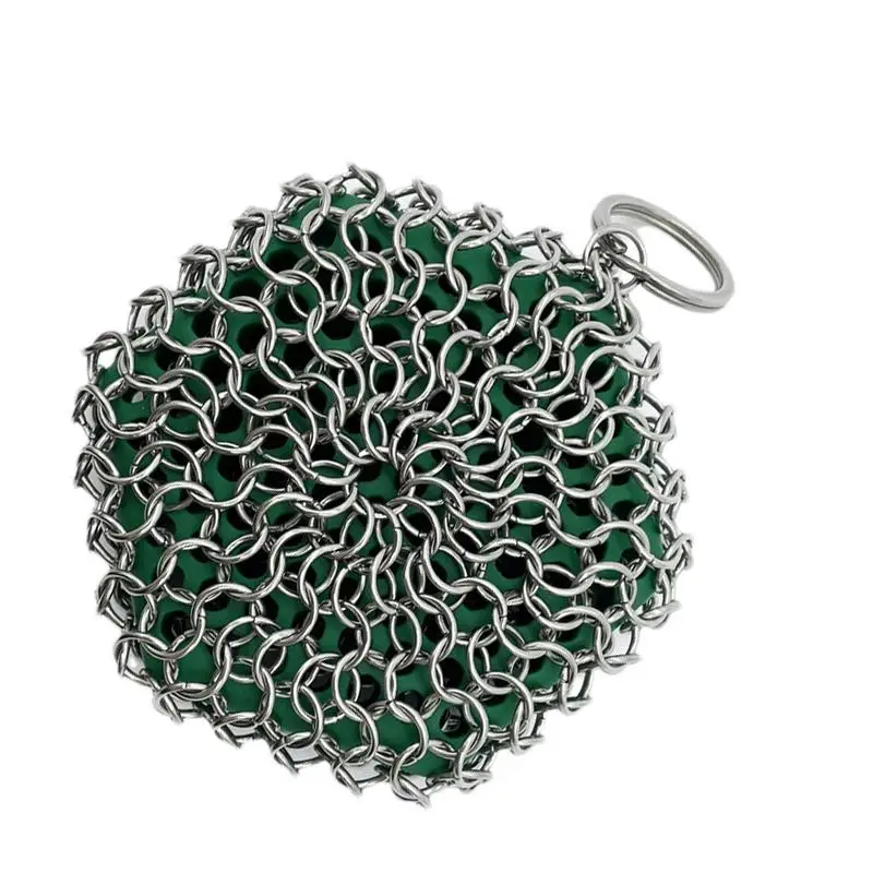 Silver Stainless Steel Cast Iron Cleaner Chainmail Scrubber Home Cookware Clean For Skillets Grill Pans BBQ Grill Brus Supplies