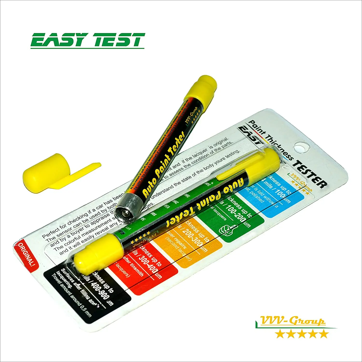 Paint Thickness Tester Meter Gauge Paint Coating Tester Car Body Damage Detector with Magnetic Tip Measurement Scale Crash-Test