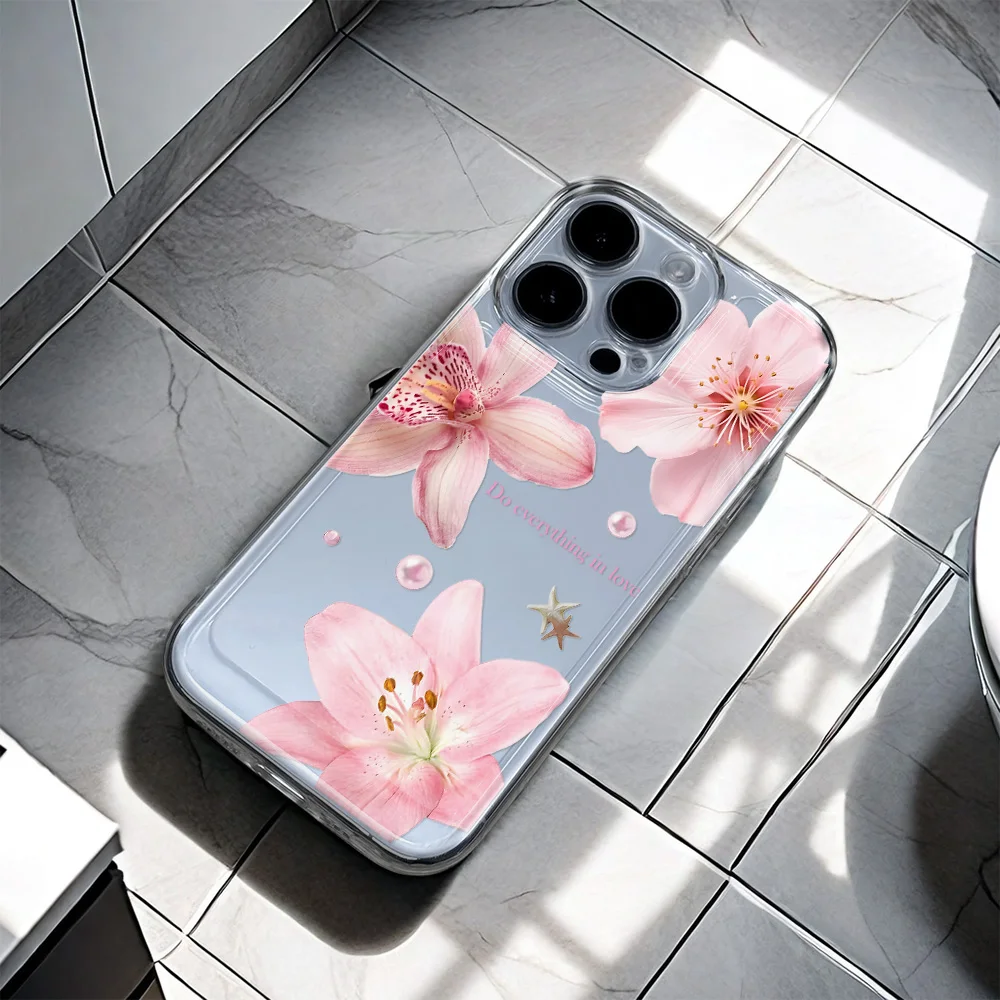 Trumpet Flower Soft Silicone Transparent Phone Case
