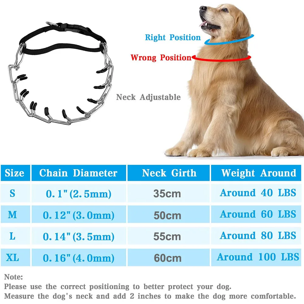 Tanie Dog Prong Pinch Collar regulowany Quick Release szkolenia psów kołnierz sklep