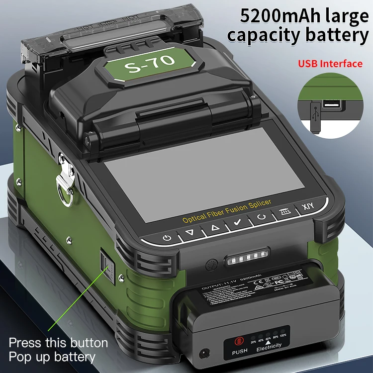COMPTYCO 광섬유 융착접속기 S-70/A-5/FS-60F/S-90 FTTH 6모터 다국어 터치스크린 광섬유 융착기