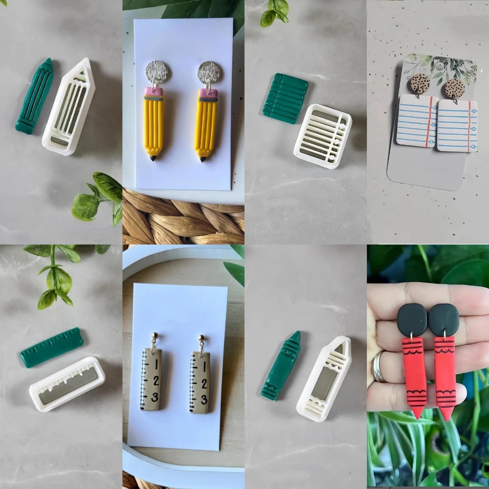 Unique-Learning-Supplies-Shape-Ruler-Pencil-Note-Book-Clay-Molds-For ...