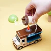 1:36 Q Version Ice Cream Coffee Car Alloy Miniature Cute Model Induced Sound Light Pull Back Children Birthday Gift Boy Girl Toy 5