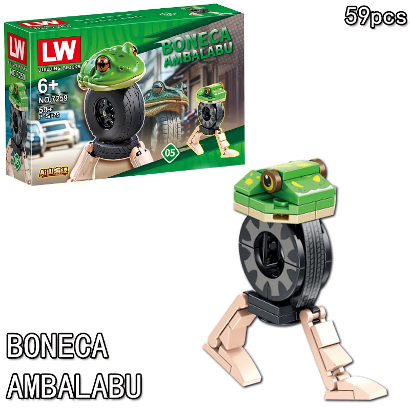 Anime Italienische Brainrot Tralalero Tralala Figur Baustein-Spielzeug Tung Tung Tung Sahur Hai Bausteine Geschenk Blindbox – Detail 5