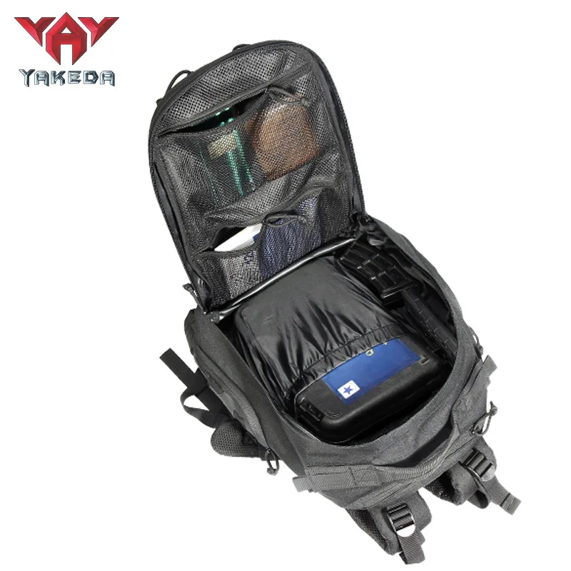 YAKEDA 45L Army Fans Tactical Backpack Men 600D Nylon Wear-resisting MOLLE Military Bag Outdoor Hiking Hunting Training Rucksack