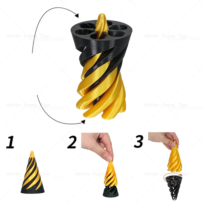 Fidget Toys 3D Printed Spiral Cone