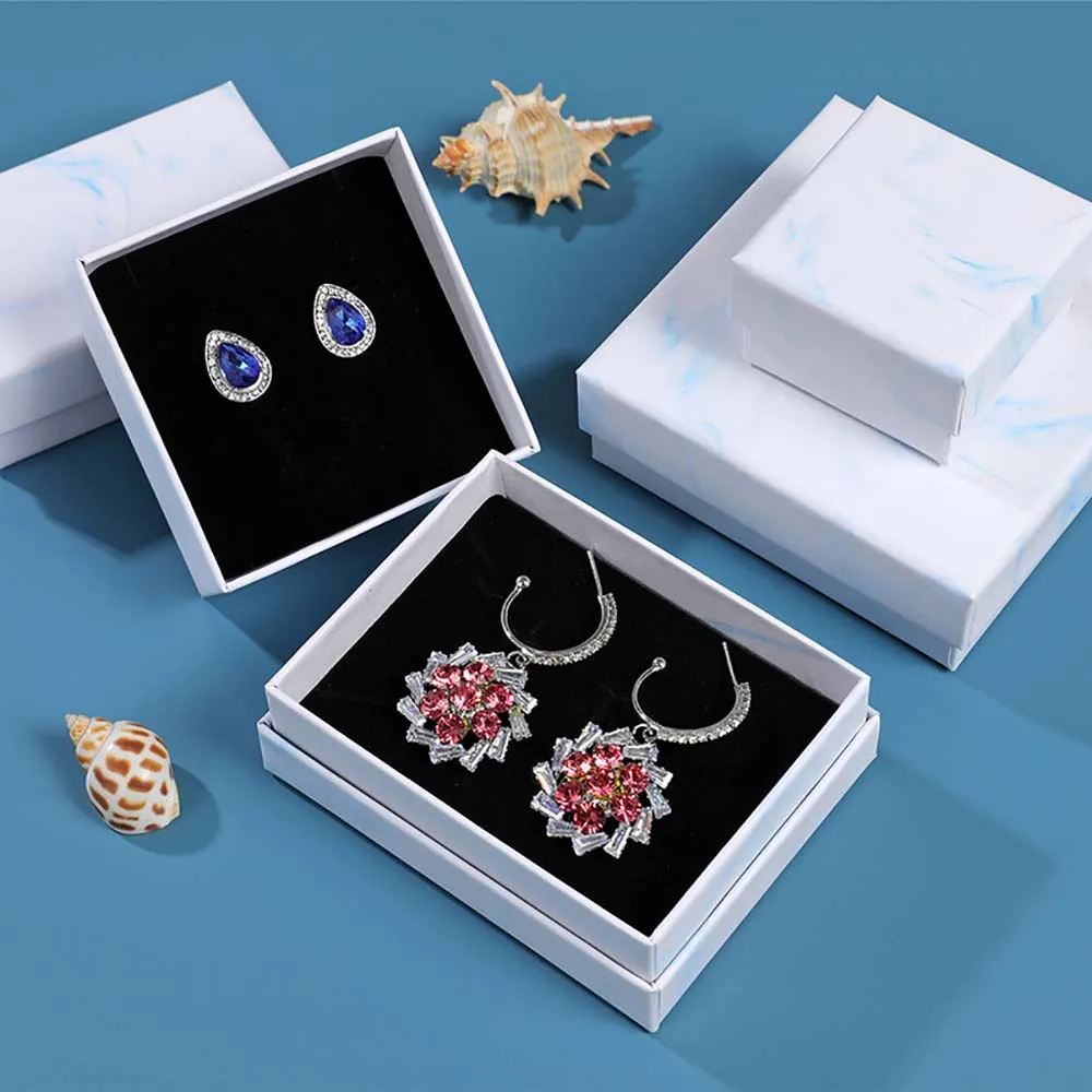 24-Pack Bulk Kraft Paper Jewelry Box Bracelet Necklace Ring Earring Boxes Wedding Gifts Packaging Organizer Small Boxes Case