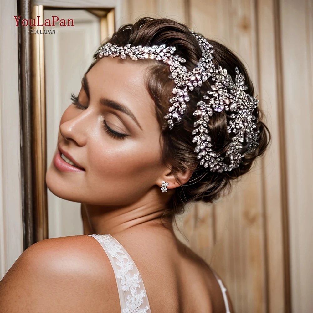 Handmade Wedding Hair Vine Silver Rhinestone Bridal Headband Long Women Headwear Wedding Party Hair Accessories HP394