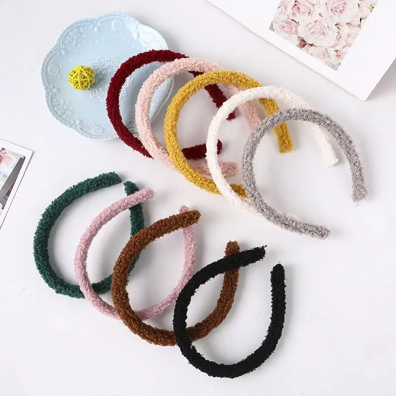 

Fashion Thick Headband Hair Bands For Women Girls Candy Color Hair Hoop Headwear Plush Wide Hairbands Hair Accessories