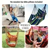 1pc Handwoven Hammock Chair Swing, Fabric Hanging Chair for Indoor and Outdoor Use Sturdy and Comfortable 3