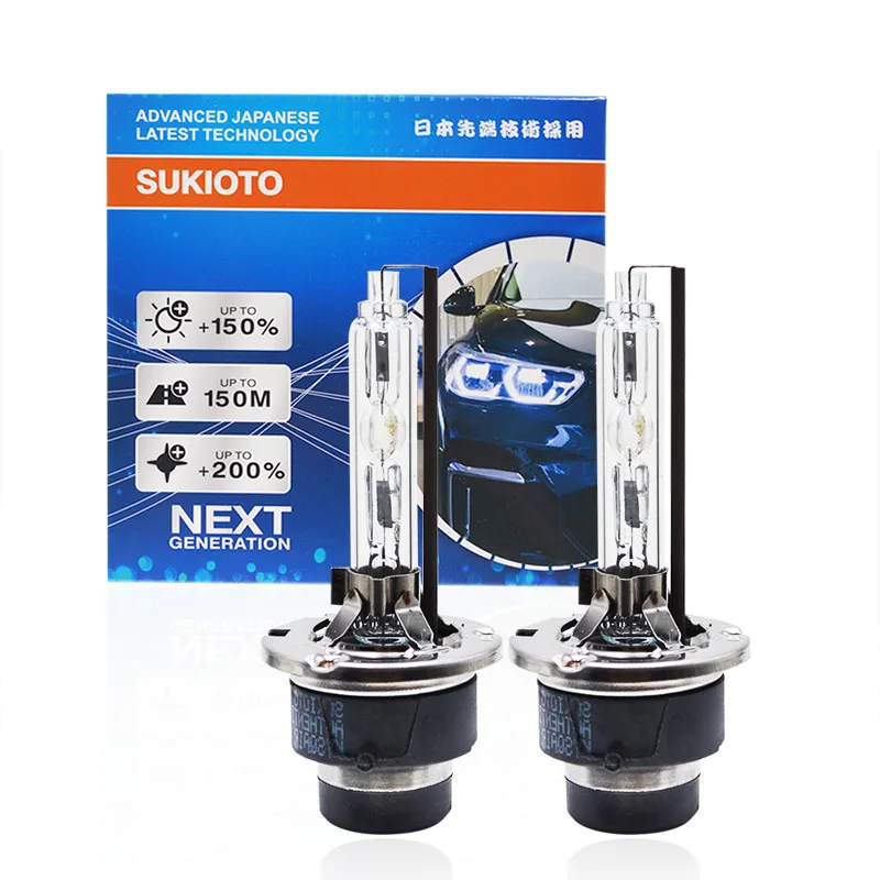2PCS GENUINE SUKIOTO JAPAN TECHNOLOGY 35W D2S D2R D4S D4R Xenon HID Bulbs 55W D2S Car HeadLight Replacement HID Lamp D4S 5500K
