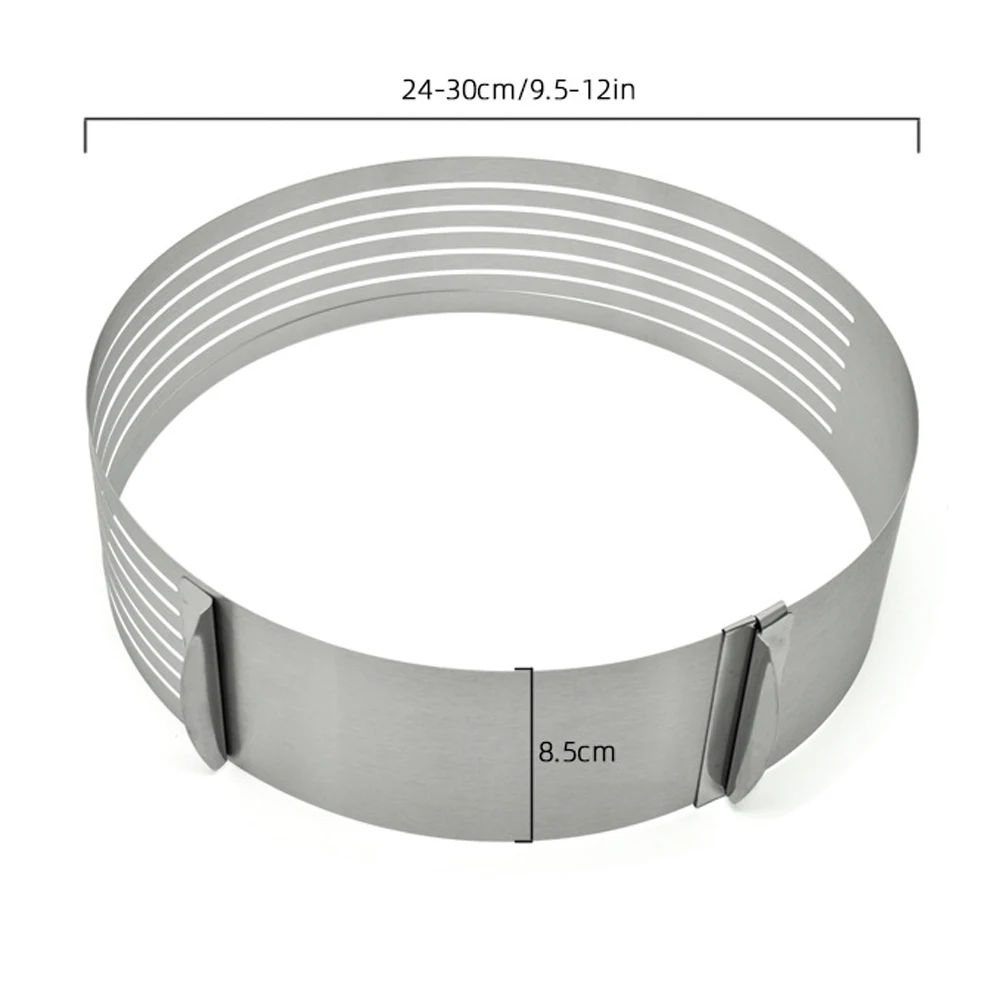 20CM 30CM Adjustable Round Bread Cake Cutter Slicer Stainless Steel 7 Layers Slicer Mousse Ring Mould Baking Gadgets cookie cutter baking mold cookie mould