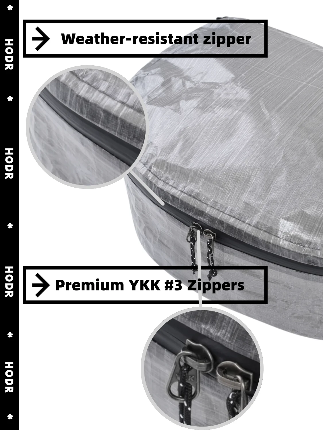 Dyneema packing pod interior showing rectangular structure